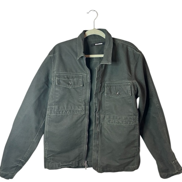 baldwin Other - Baldwin Men's Dark Green Utility Cargo Zip Up Size L Made in USA Cotton Jacket